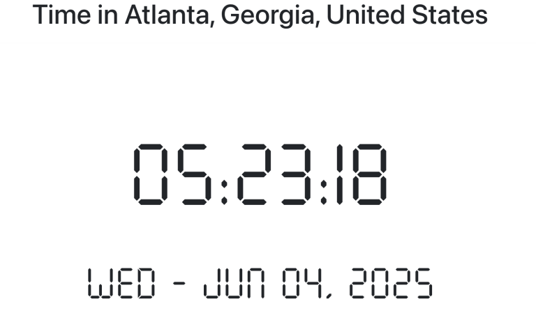 Time in Atlanta, Georgia, United States