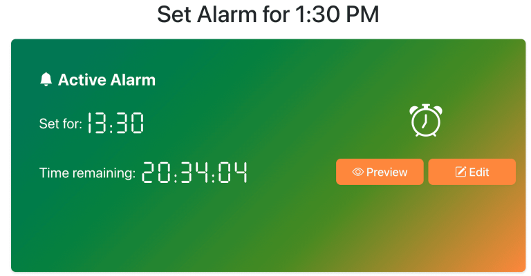 Set Alarm for 1:30 PM