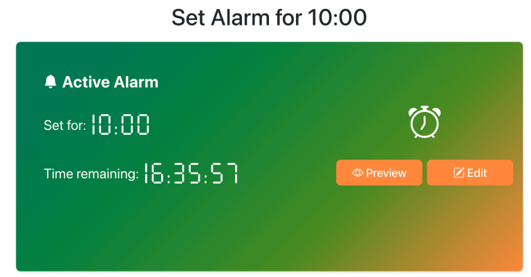 ⏰ Set Alarm for 10:00 AM | Online Alarm Clock