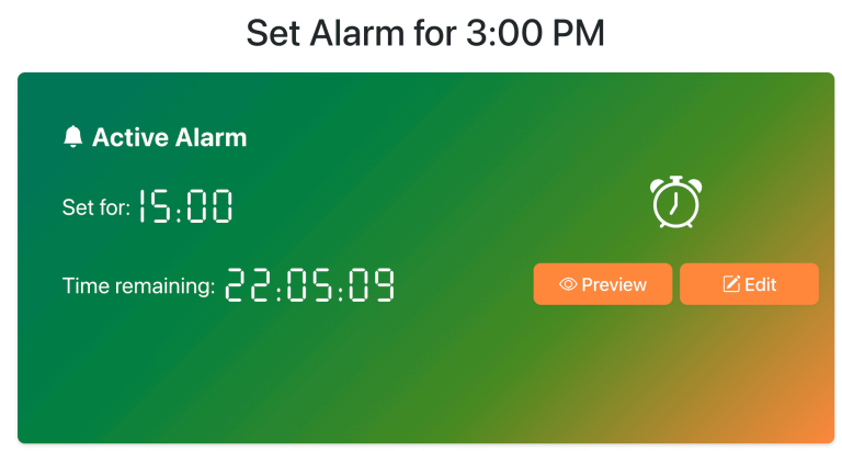 Set Alarm for 3:00 PM