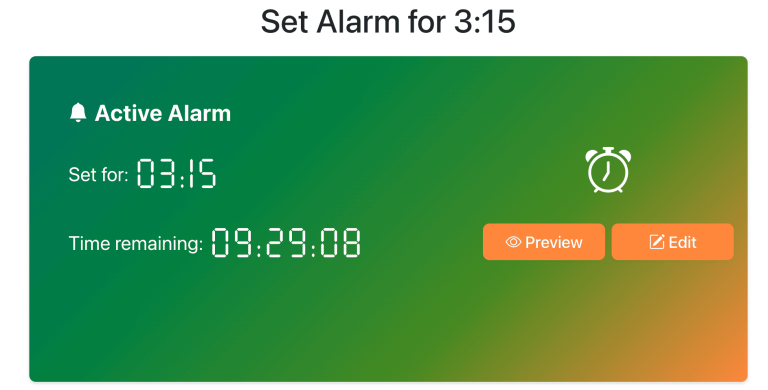 Set Alarm for 3:15