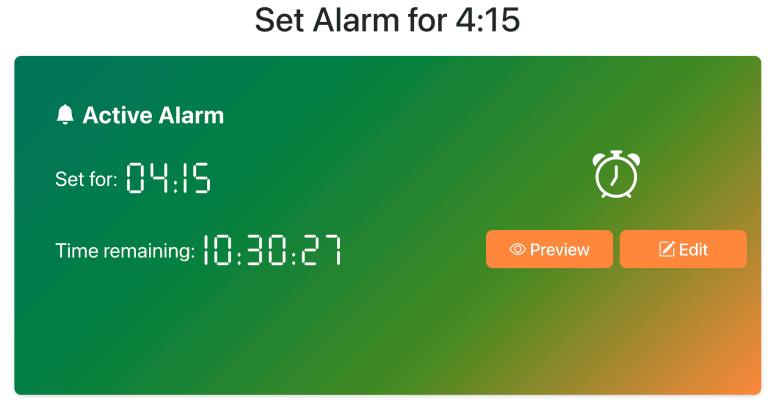 Set Alarm for 4:15