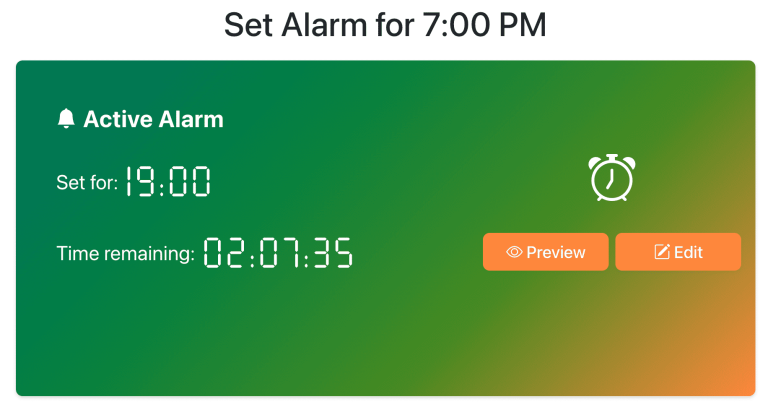 Set Alarm for 7:00 PM