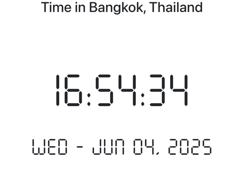 Time in Bangkok, Thailand