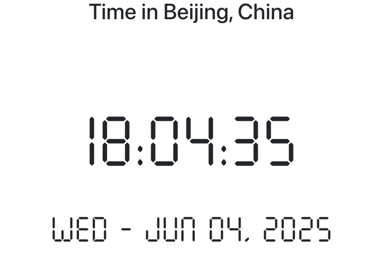 Time in Beijing, China