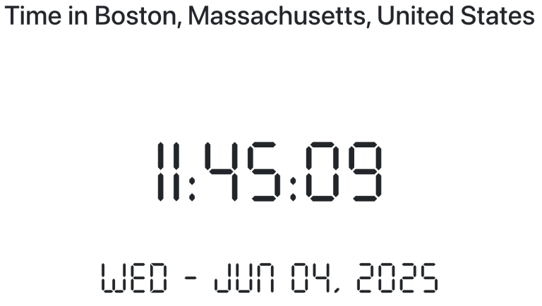 Time in Boston, Massachusetts, United States