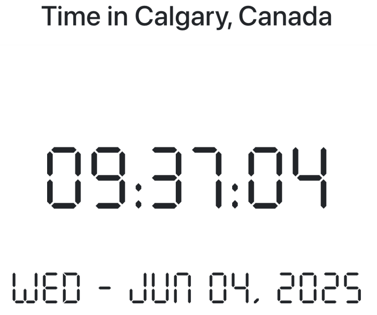 time in calgary canada