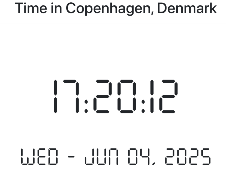 Time in Copenhagen, Denmark