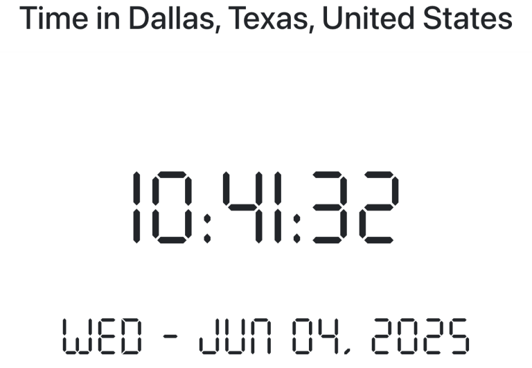 Time in Dallas, Texas, United States