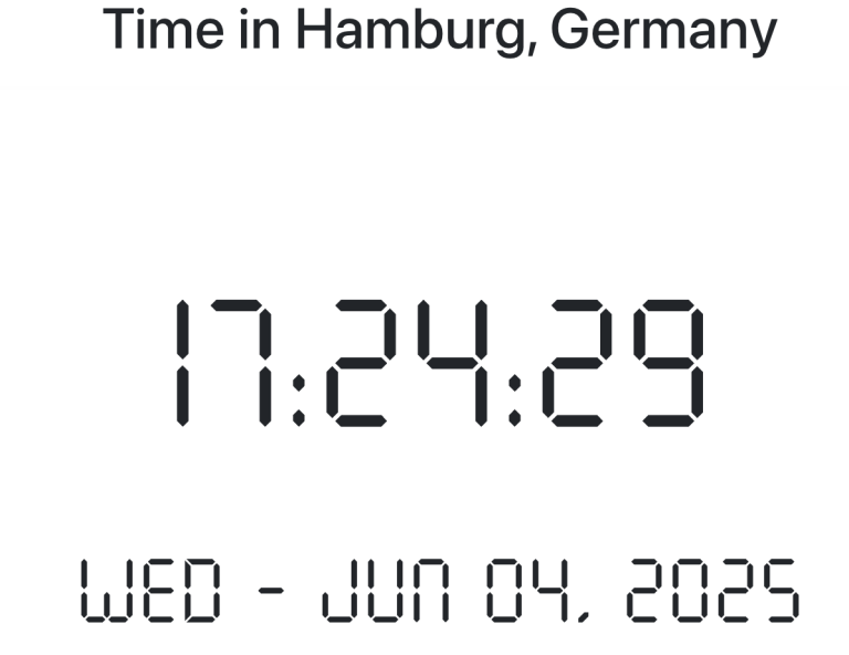 Time in Hamburg, Germany