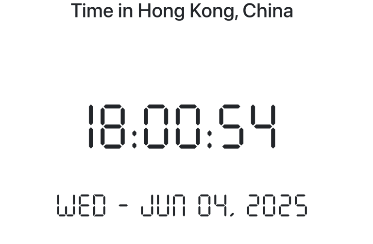 Time in Hong Kong, China