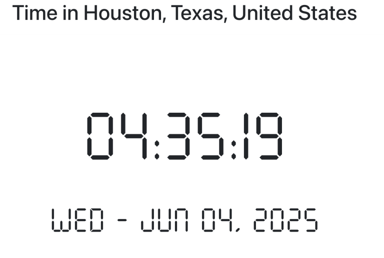 Time in Houston, Texas, United States