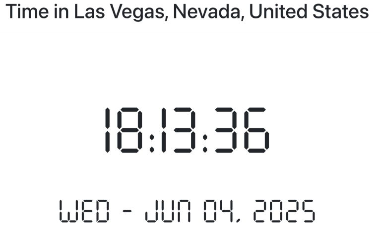 Time in Las Vegas, Nevada, United States