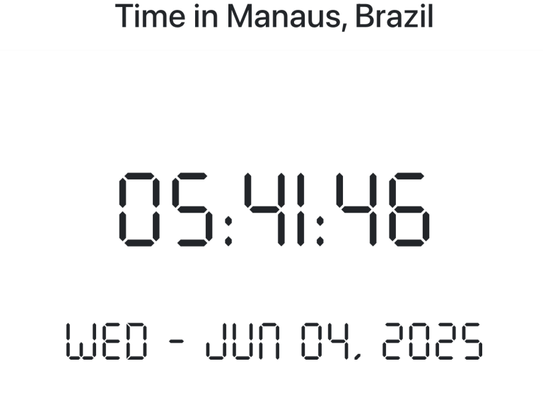 Time in Manaus, Brazil