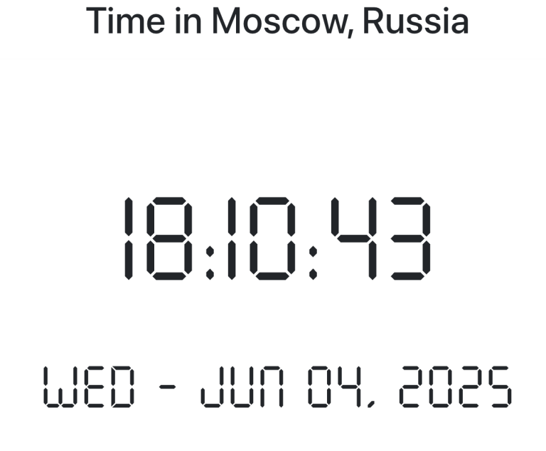 Time in Moscow, Russia