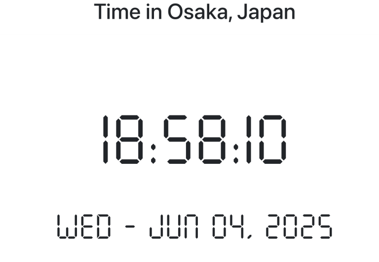 Time in Osaka, Japan
