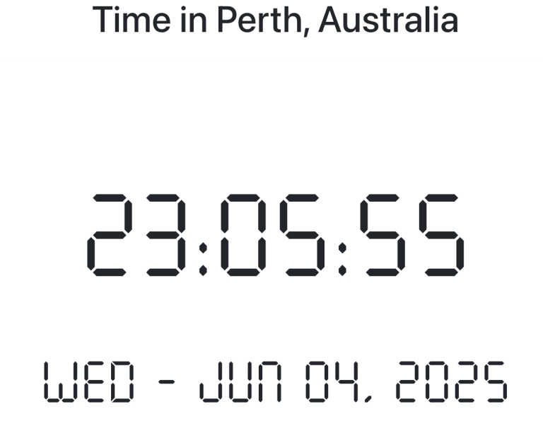 Time in Perth, Australia