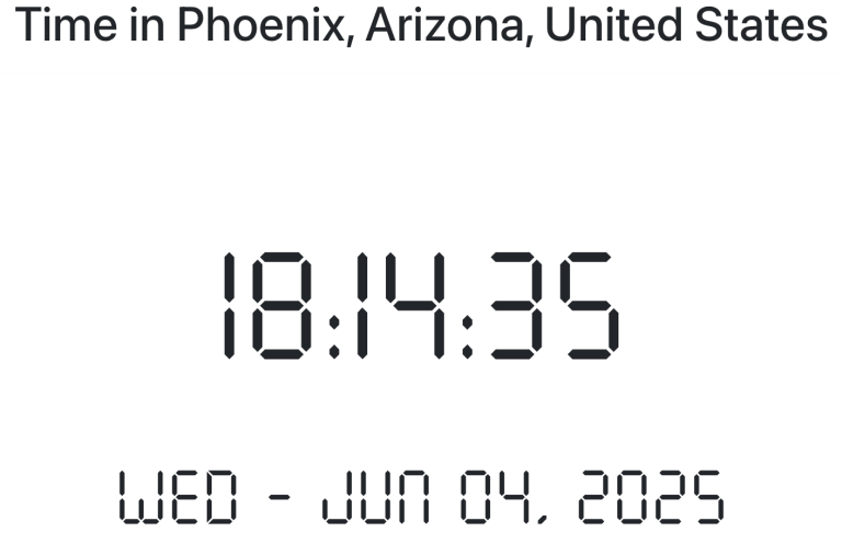 Time in Phoenix, Arizona, United States