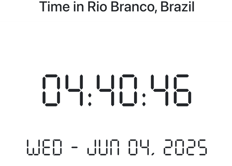 Time in Rio Branco, Brazil