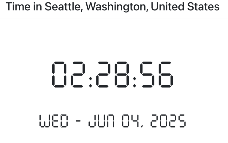 Time in Seattle, Washington, United States
