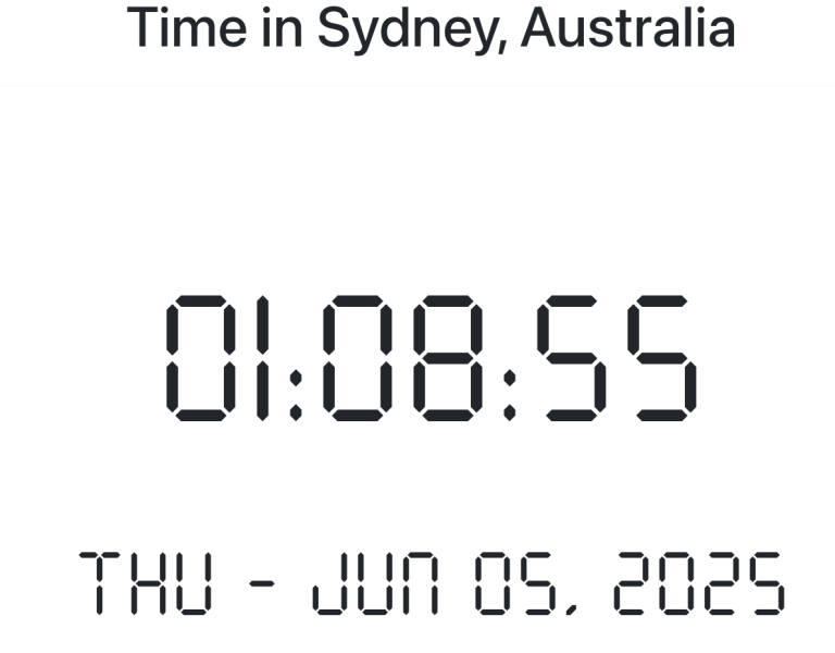 Time in Sydney, Australia