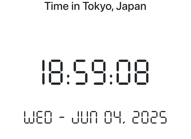 Time in Tokyo, Japan
