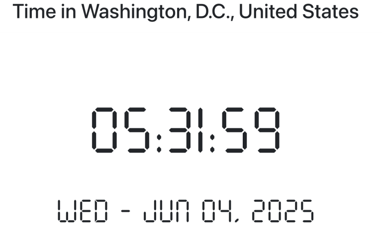 Time in Washington, D.C., United States