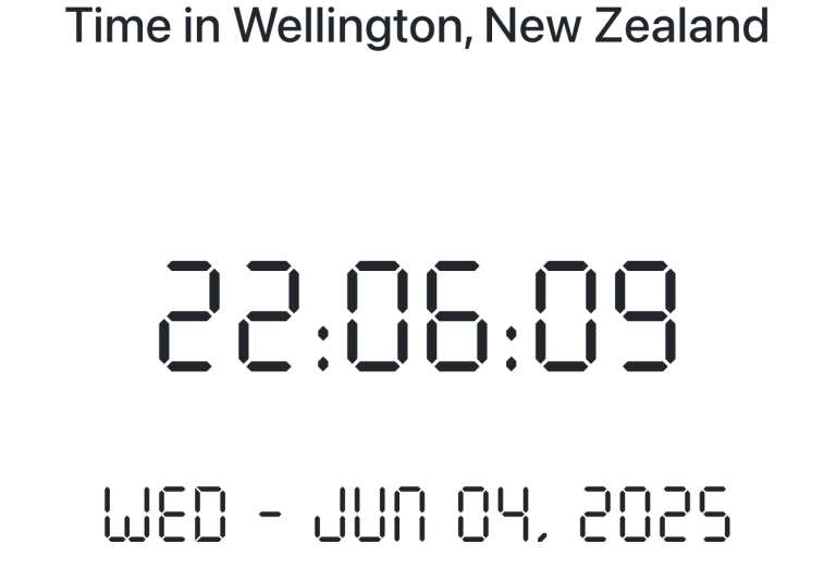 Time in Wellington, New Zealand